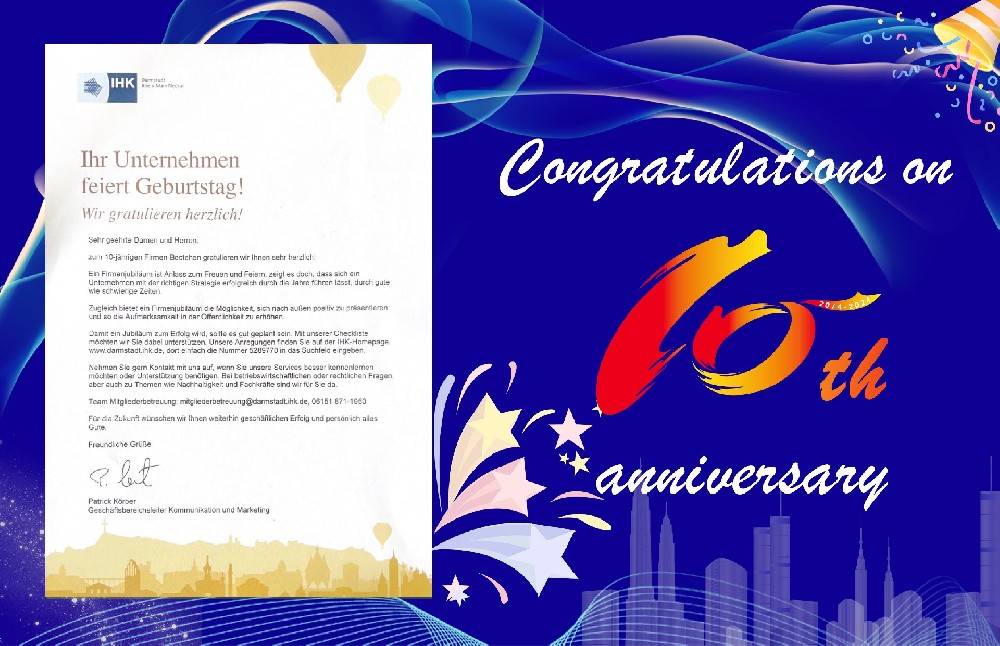 Celebrating a Decade of Success: A Heartfelt Congratulations on Your Company’s 10th Anniversary